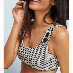 Seea Georgia Buttoned Bikini Top Size Medium